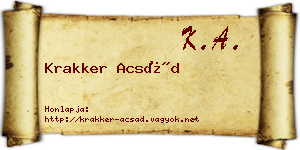 Krakker Acsád névjegykártya